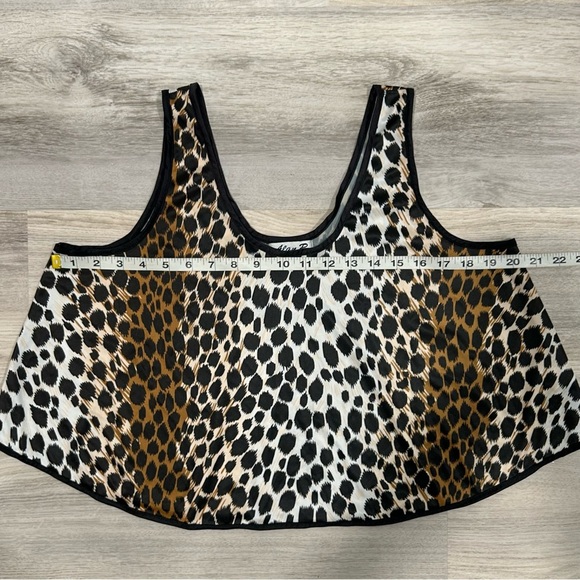 Vintage Alan R. Crop Top Tank Leopard Print Oversized Satin USA Made Size L - Picture 2 of 7